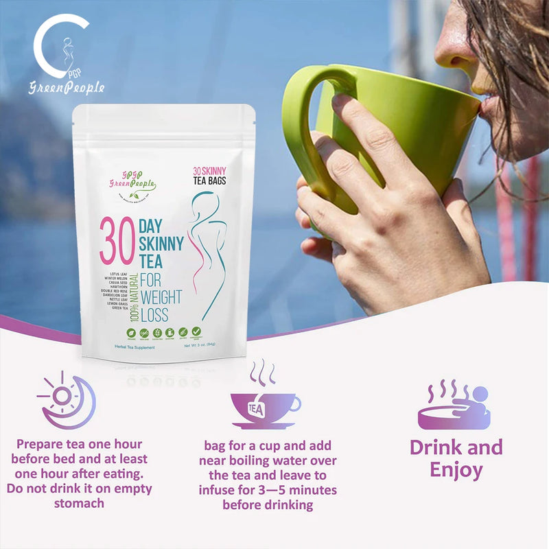 Natural 40 Days Herbal Skinny Detox Weight Loss Supplement No Caffeine Non-GMO Health Food Vitamins And Supplements